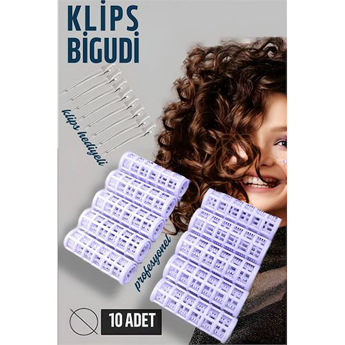 Klipsli Bigudi Klips Toka Seti 10 Adet