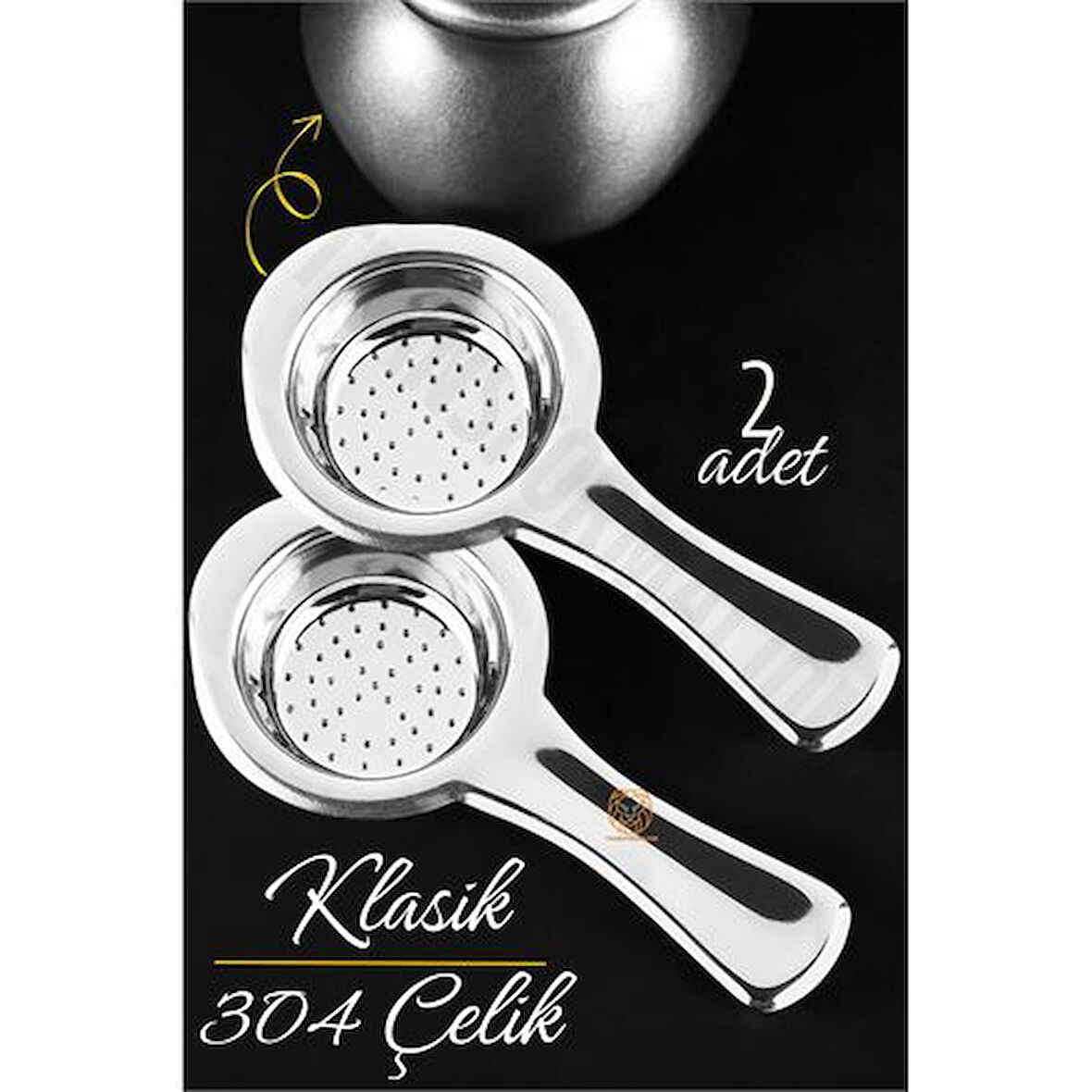 Klasik Çay Süzgeci 304 Paslanmaz Çelik 2 ADET