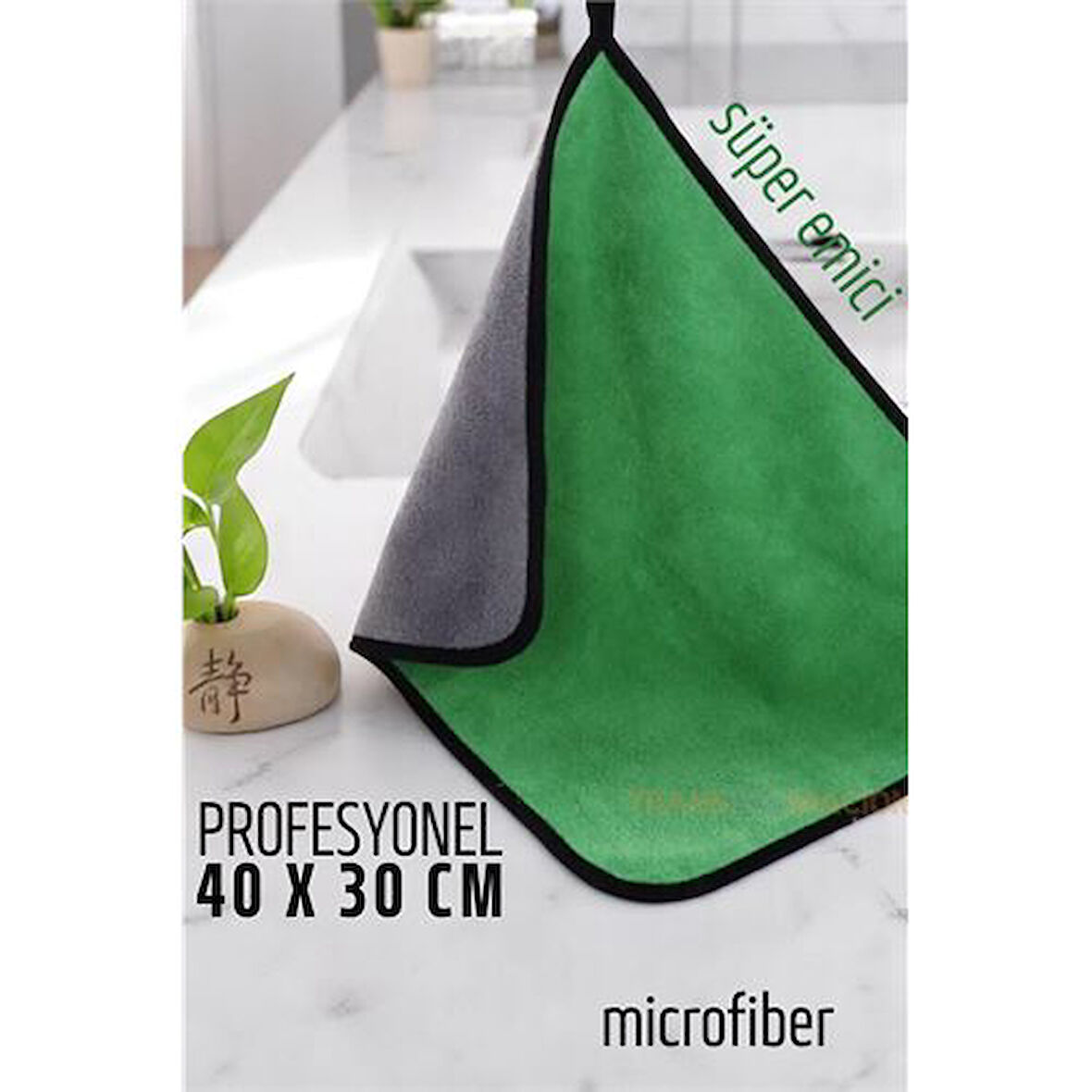 Çift Yüzeyli Profesyonel Microfiber Havlu - Süper Emici Temizlik Bezi  40 x 30 cm