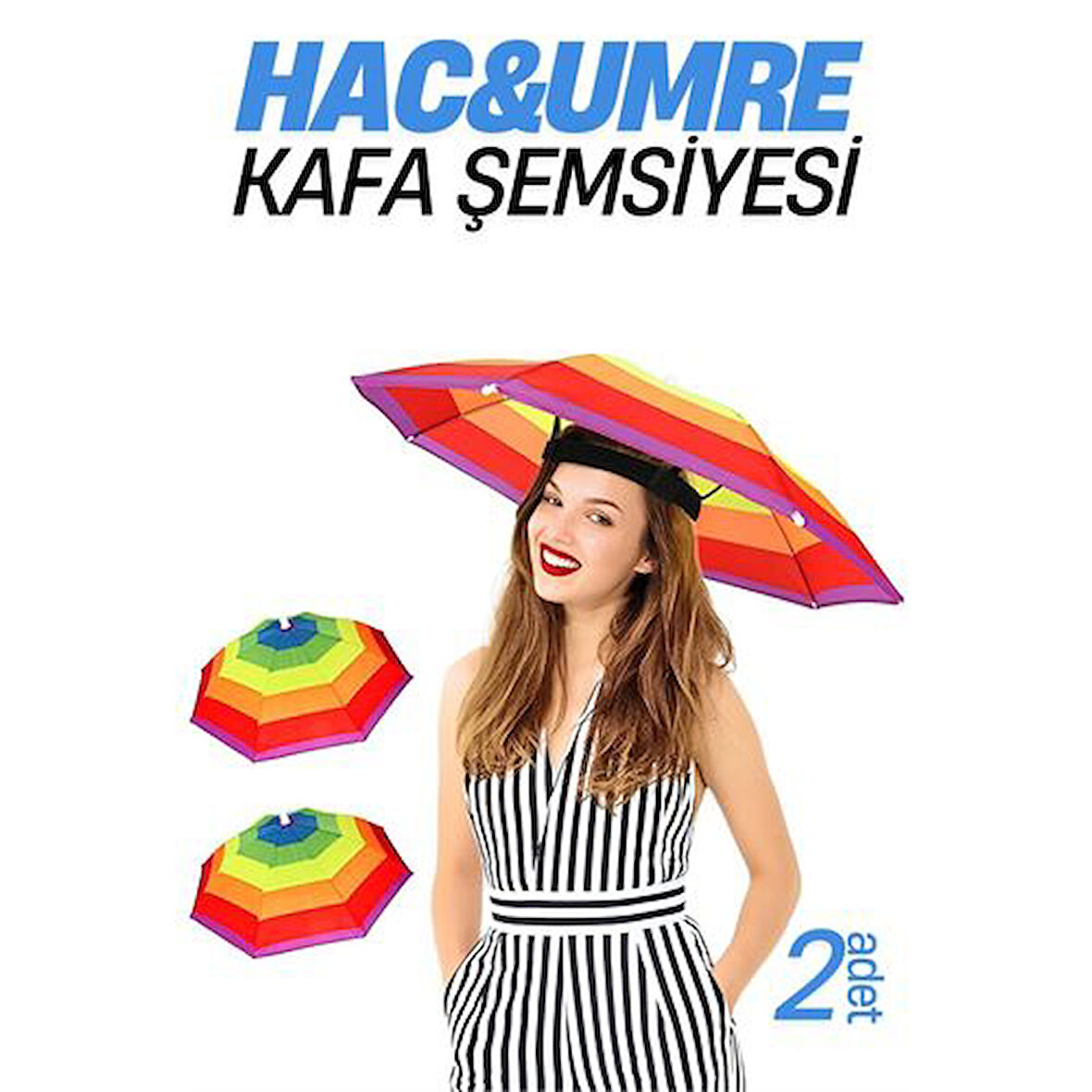 Hac Umre Kafa Şemsiyesi Güneş Koruma Şemsiyesi 2 adet