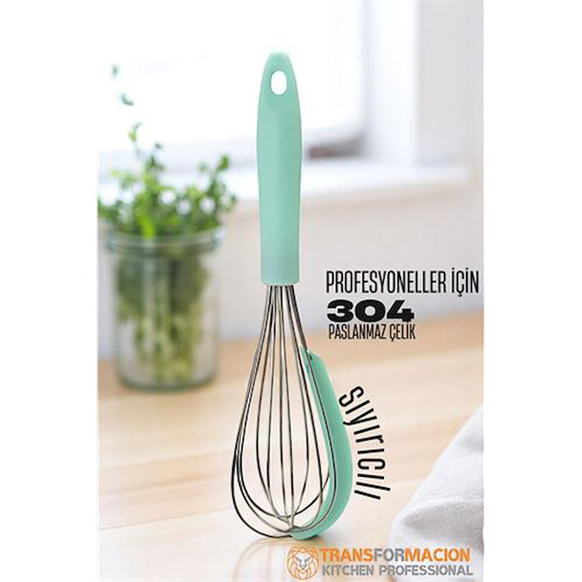 Sıyırıcılı Çırpıcı 304 Paslanmaz Çelik Yumurta ve Sos Çırpıcı Çırpma Teli