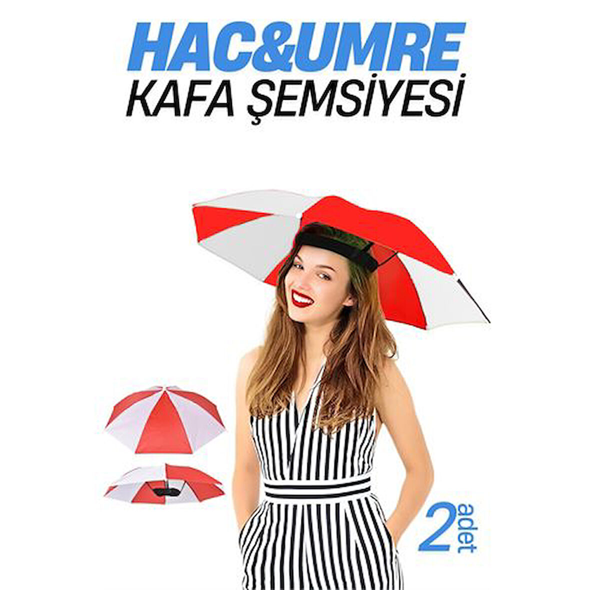 Hac Umre Kafa Şemsiyesi Güneş Koruma Şemsiyesi 2 adet