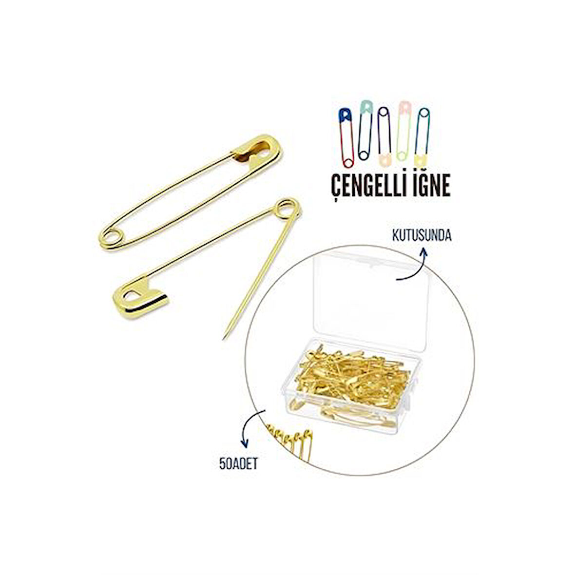50 Adet Kutulu Çengelli Iğne