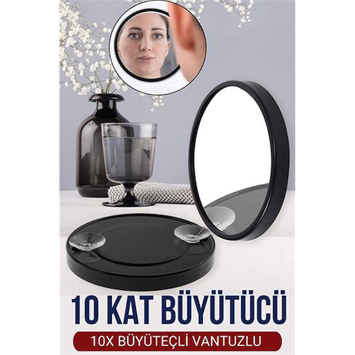 9 Cm 10X Büyüteçli Makyaj Aynası