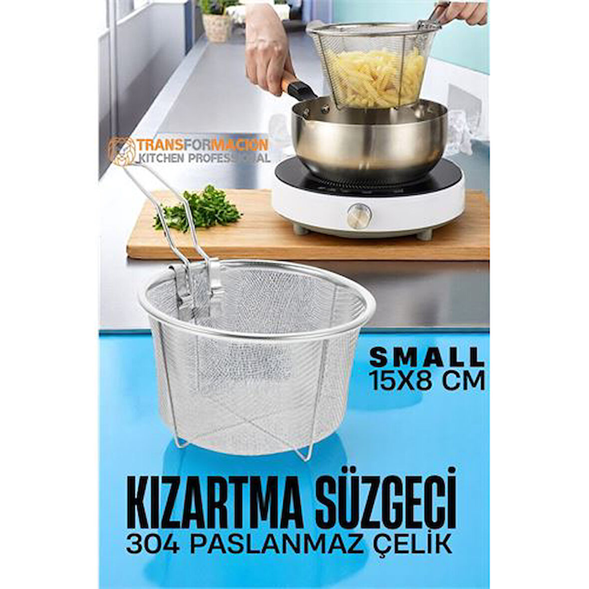 Kızartma Süzgeci Patates Kızartma Filtresi 304 Paslanmaz Çelik