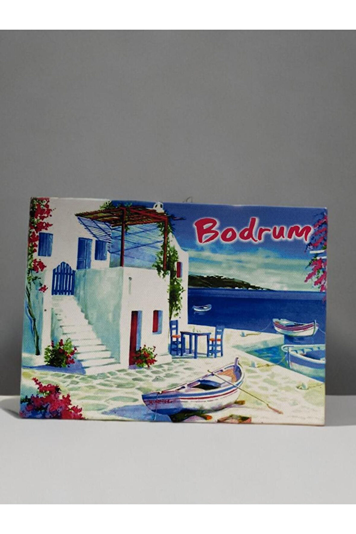 BODRUM Temalı Duvar Süsü Tablo Pano 13cm x 17 cm Bej-13 x 17