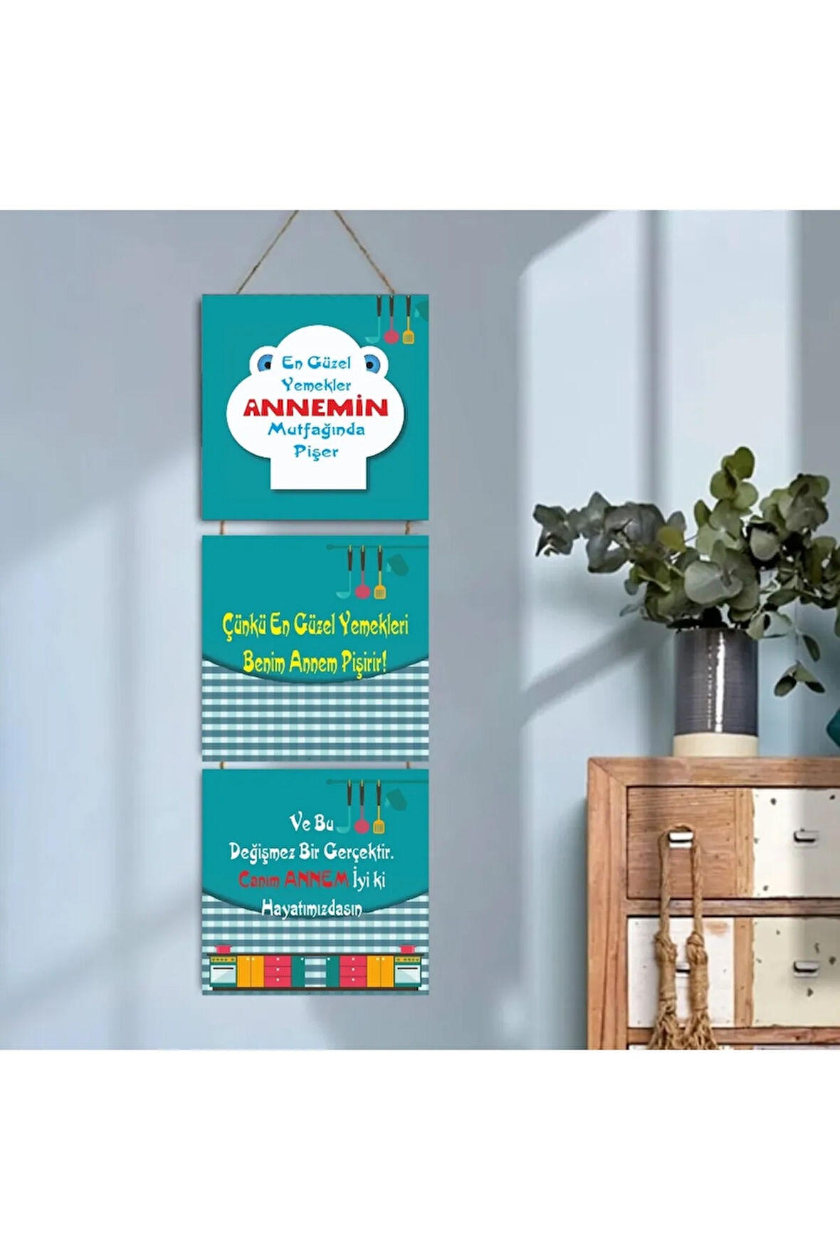 Ahşap Katlanabilir 3Lü Tablo - Tbl0122