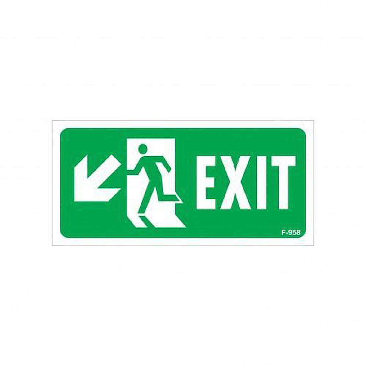 Exit Sol Aşağı Uyarı Levhası 17,5x25 KOD:958