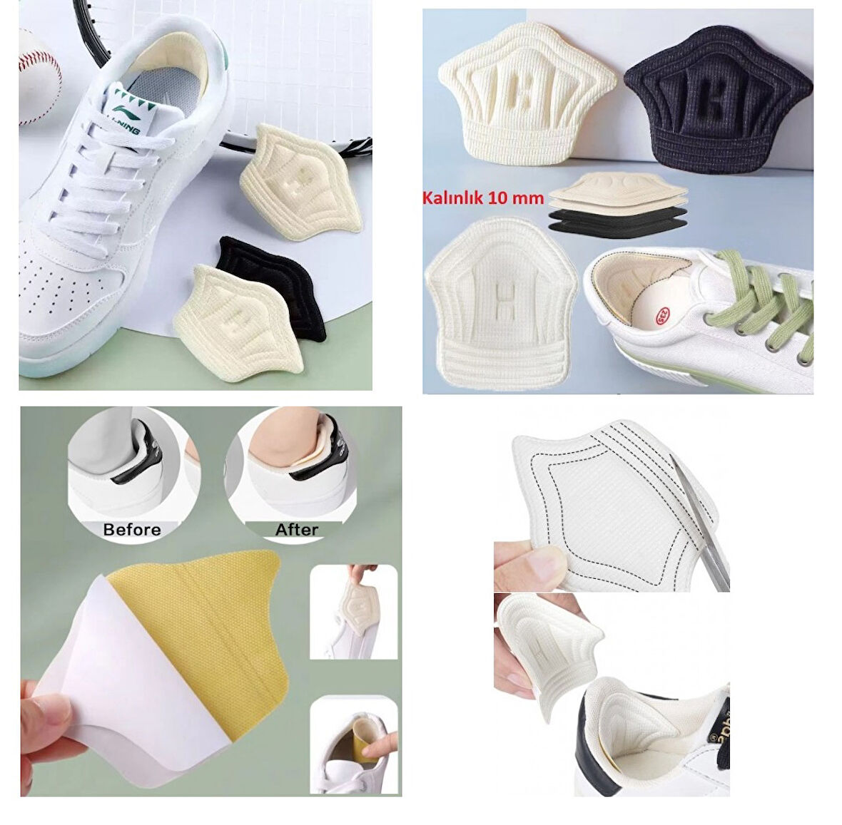 Topuk Daraltma ve Vurma Önleyici 10 mm Ayakkabı Pedleri