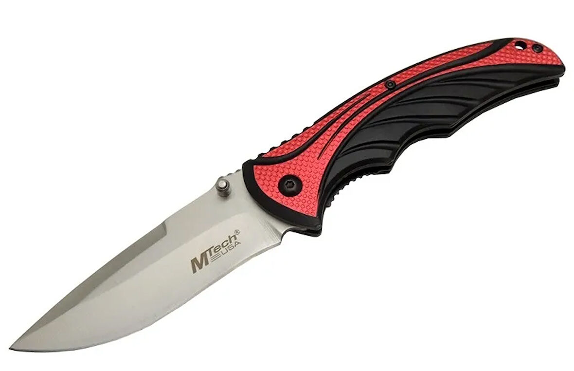 Mtech Handsome 455 Kırmızı Kamp Çakı 21cm - Yarı Otomatik, Kemerlikli