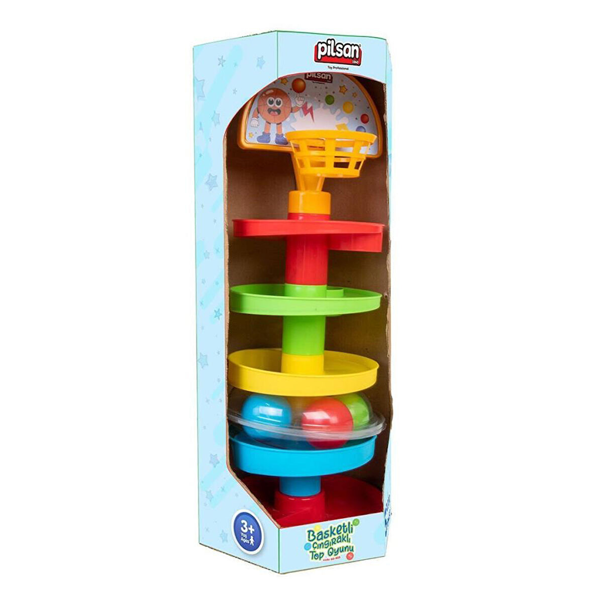 03 653 Basketli Çıngıraklı Top Oyunu -Pilsan Oyuncak