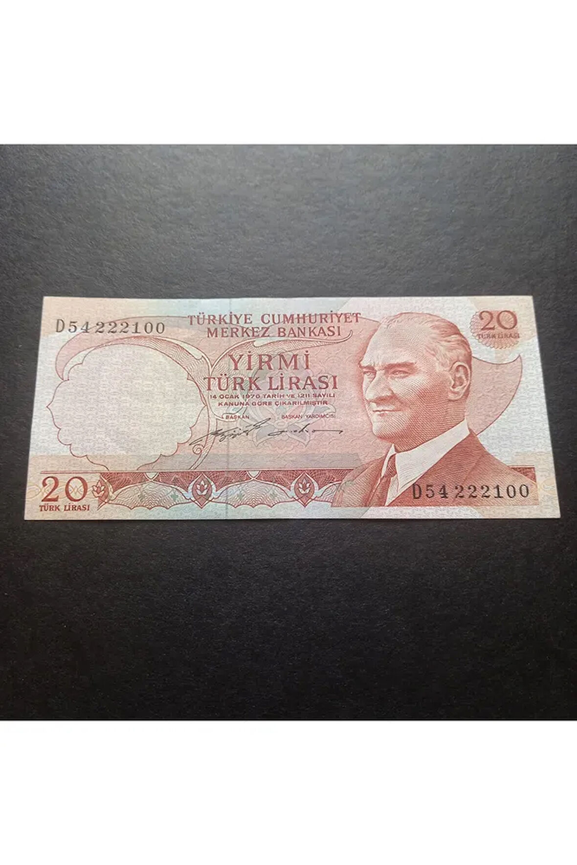 6. Emisyon 20 Türk Lirası, Ça/çt (güzel Numara ) Eski Kağıt Para