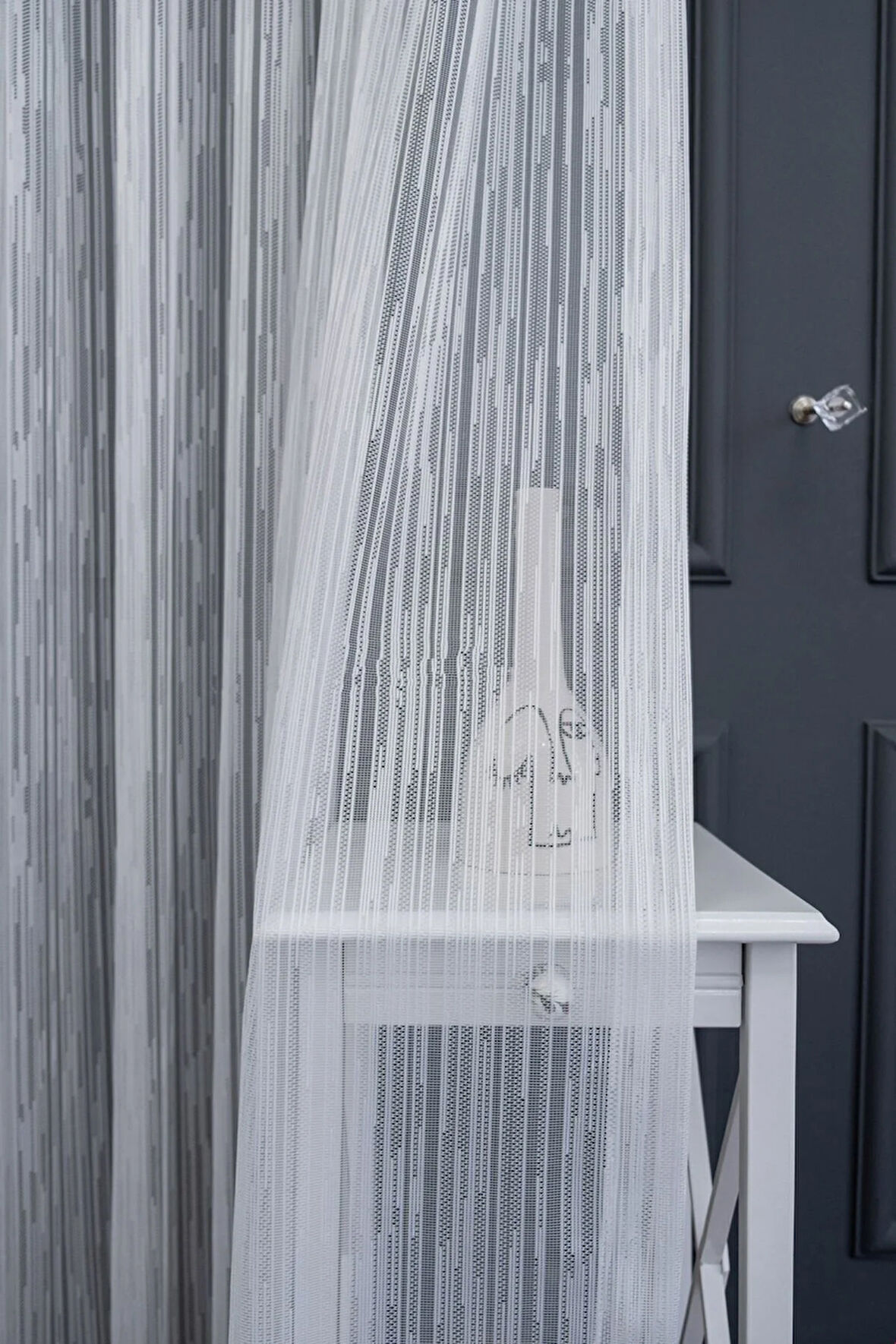 Farbateks Dikim Kırık Çizgi Yeni Tasarım Tül 2kat Pileli Ütü Istemez Kırışmaz Tül