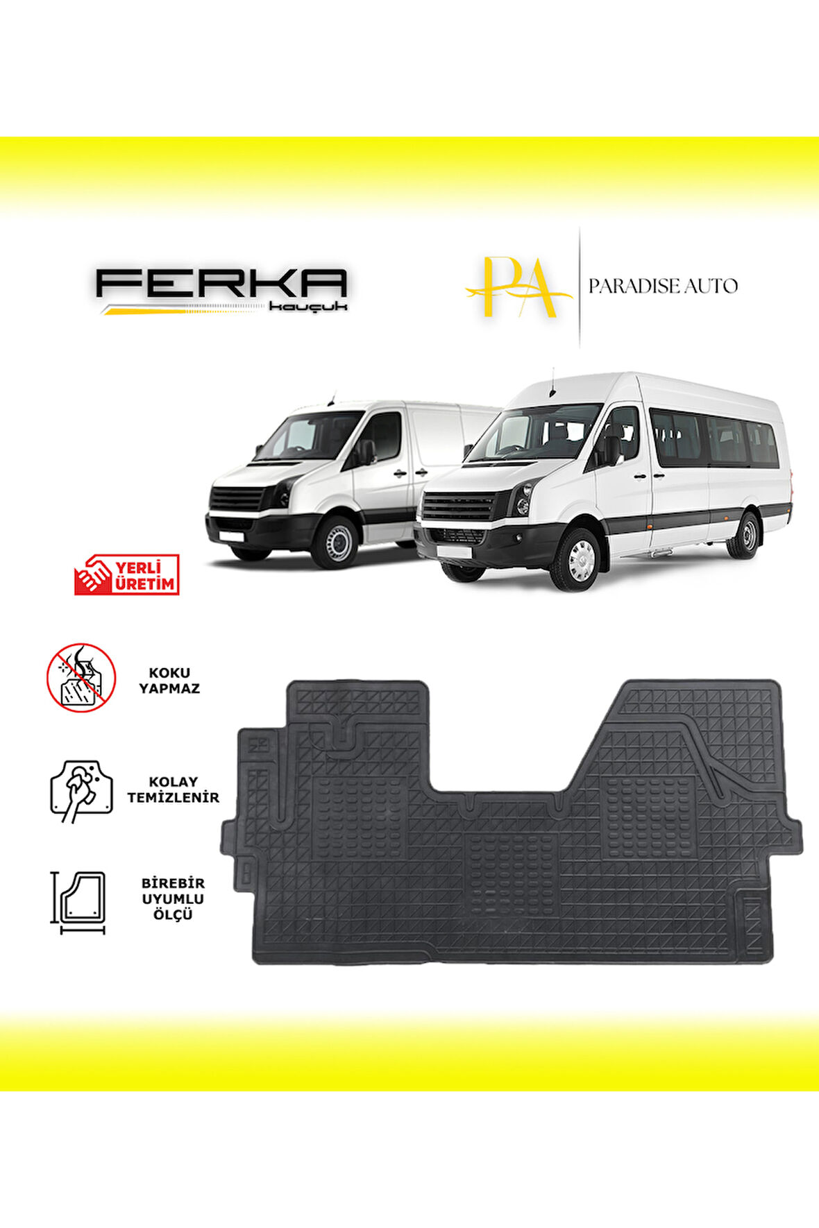 Volkswagen Crafter Tek Parça 2006-2018 Uyumlu Oto Paspas