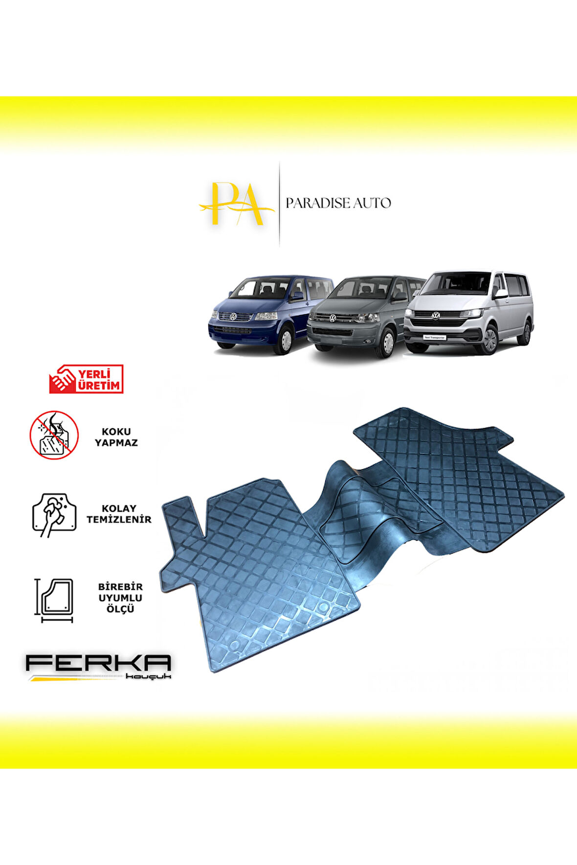 Volkswagen Transporter 2003 ve Üstü Uyumlu Oto Paspas