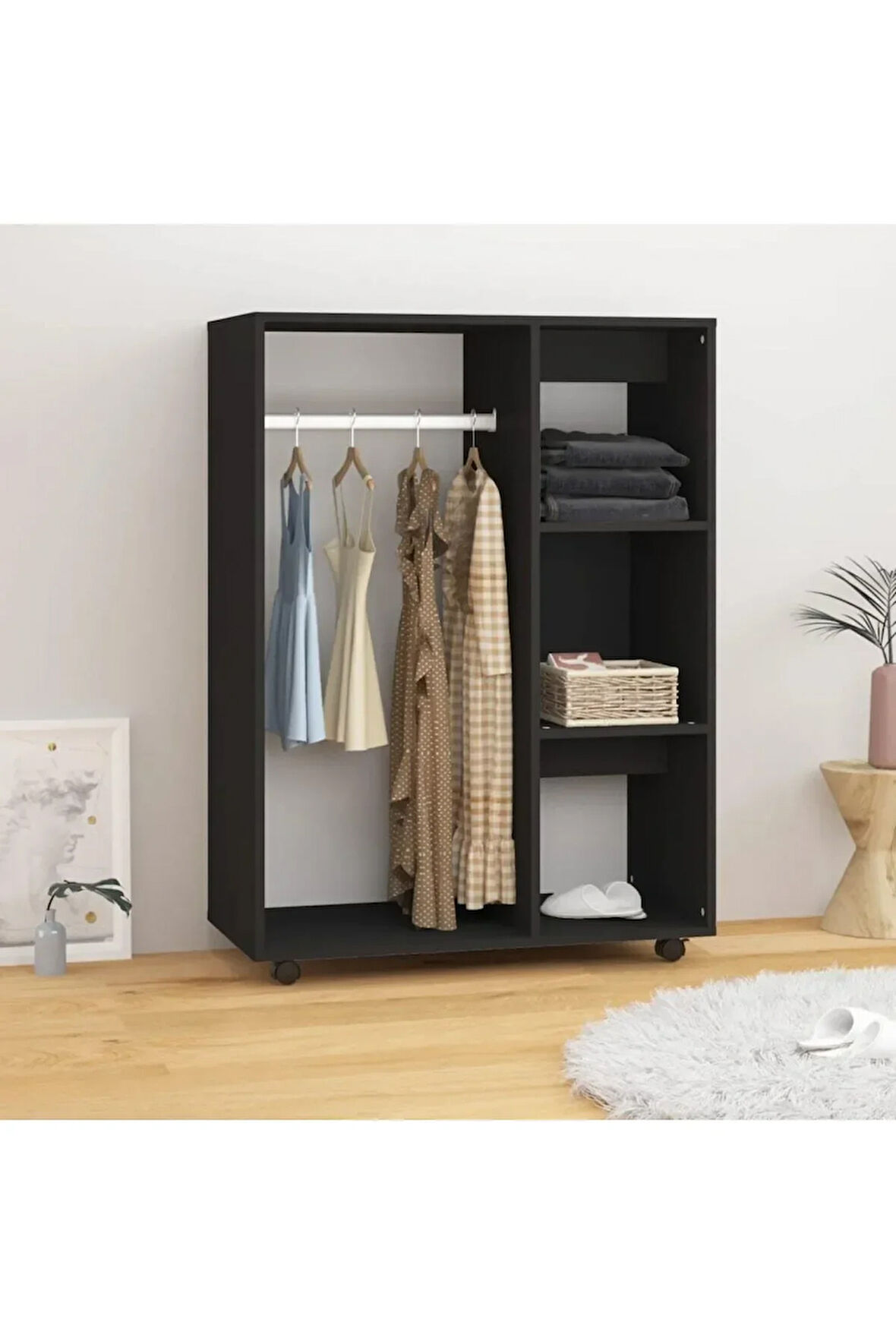 Alisa Giyinme Dolabı - Çok Amaçlı Dolap - Gardırop 80 Cm Açık Giyinme Dolabı