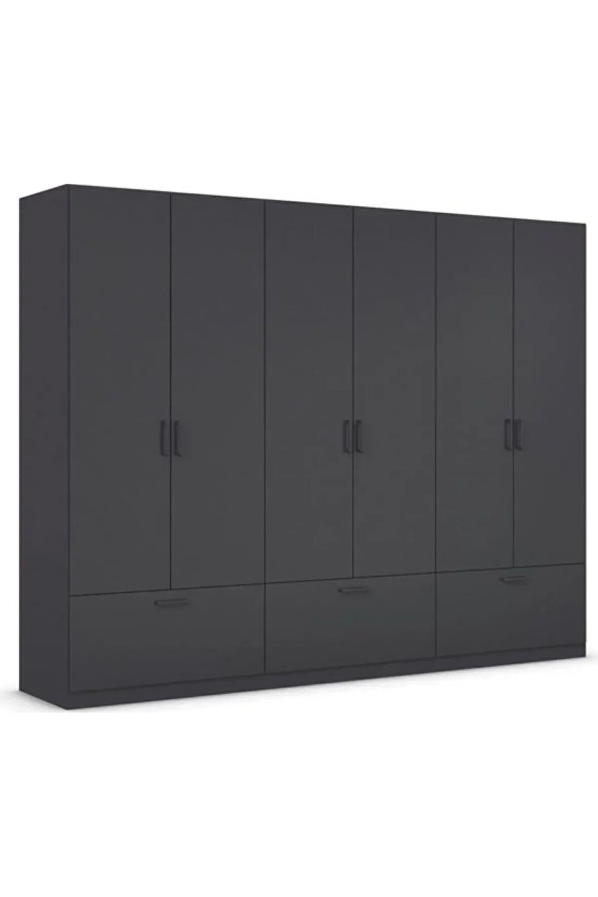 Alev Giyinme Dolabı - Çok Amaçlı Dolap - Gardırop 270 Cm-6 Kapaklı-3 Çekmeceli