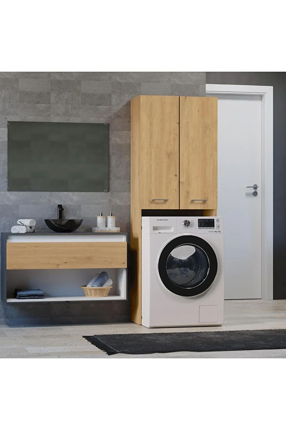 Ruken  Banyo Dolabı-Çok Amaçlı-Çamaşır Makinesi Dolabı