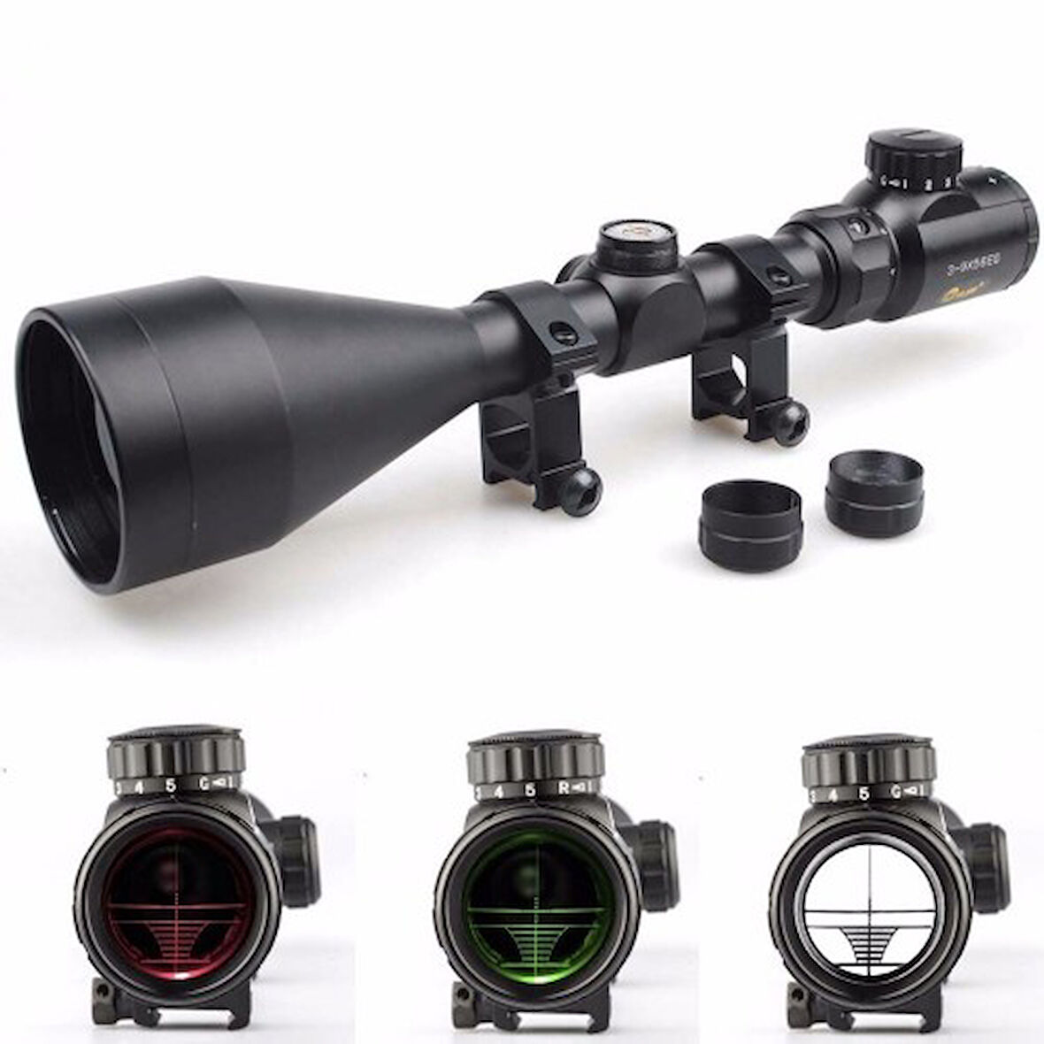 3-9X56Eg Yüksek Kaliteli Çıft Işık Kırmızı Yeşil Kaynaklı Avcılık Süfer Tfek Dürbün B