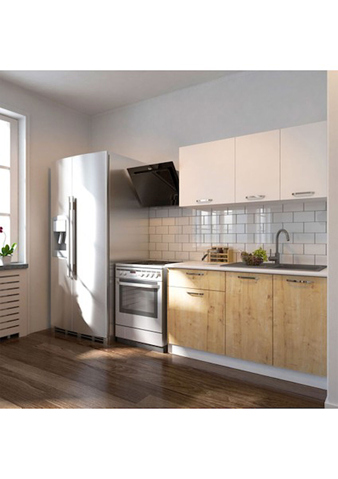 Tdesigno Feyza Hazır Mutfak Dolabı 140 Cm - Tezgah Dahil