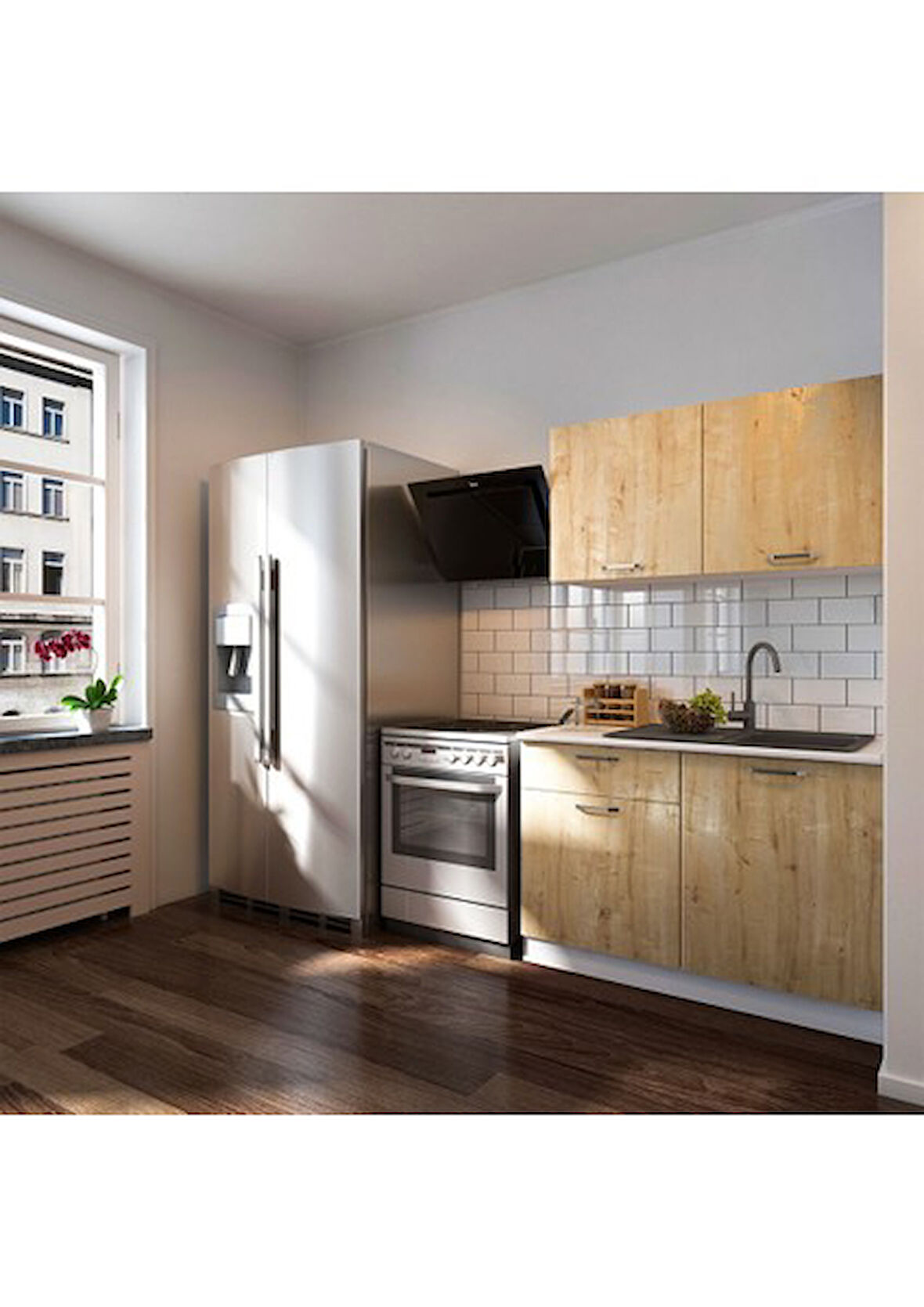 Tdesigno Ahenk Hazır Mutfak Dolabı 120 Cm – Tezgah Dahil