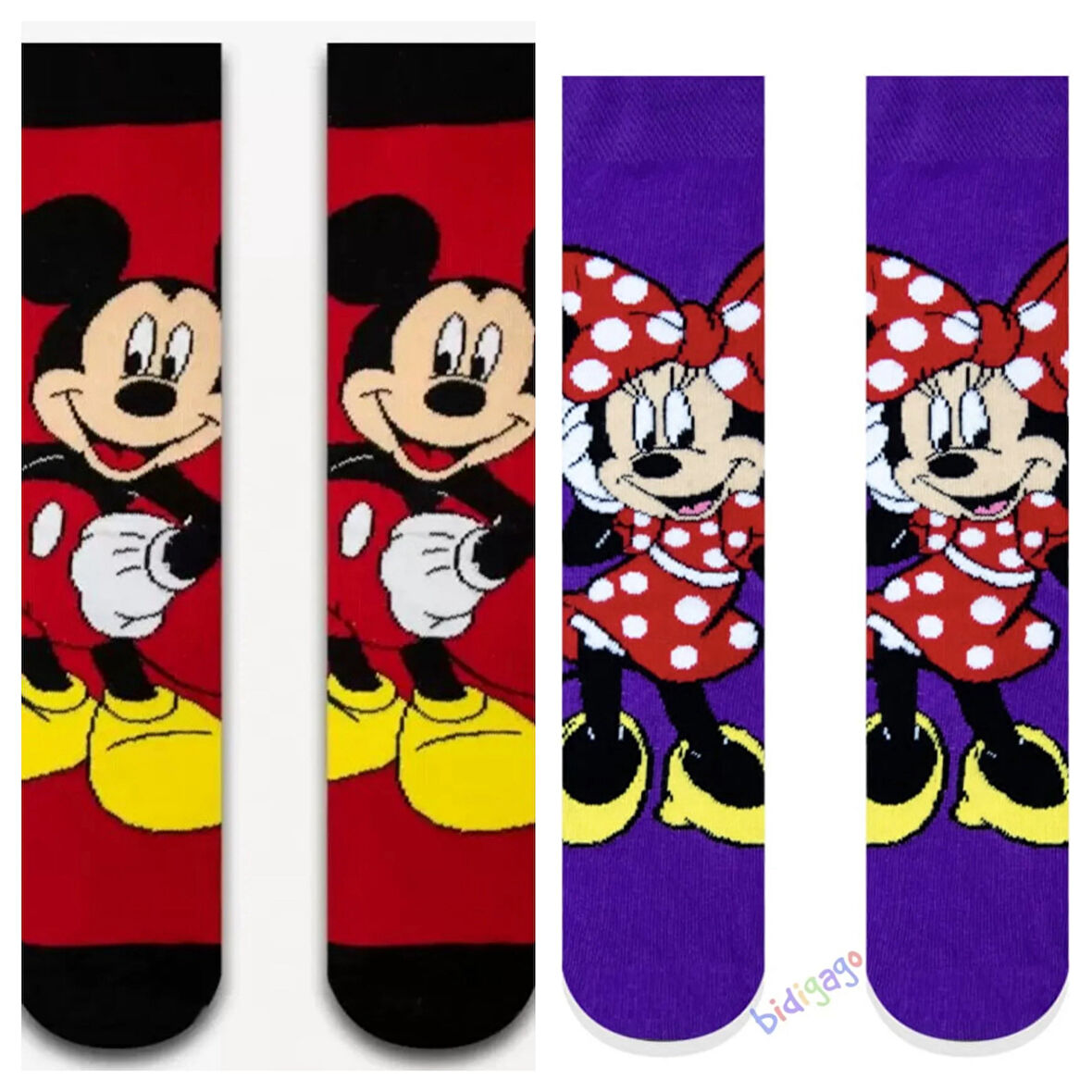 Mickey Mouse ve Minnie Mouse Desenli 2'li Arkadaş ve Sevgili Çorabı