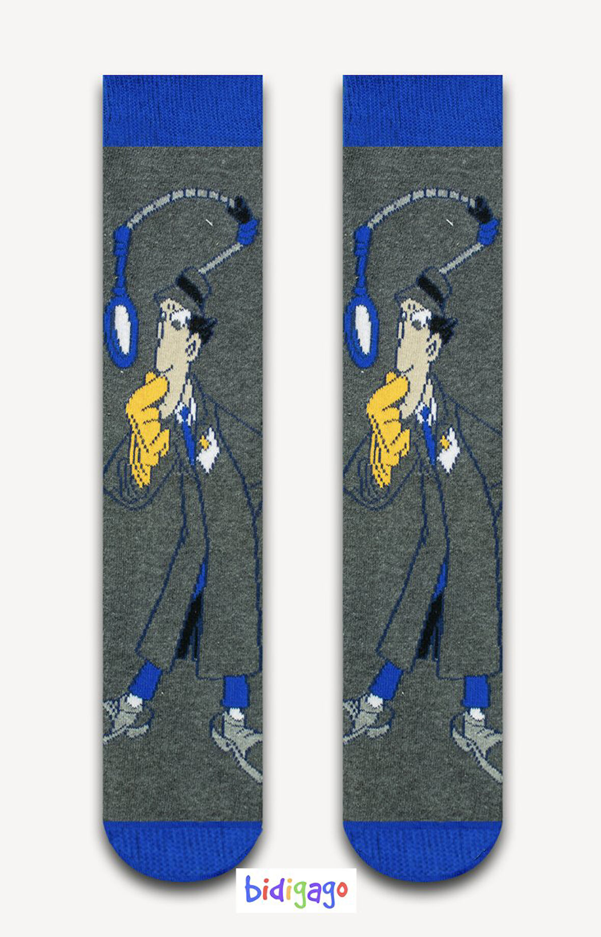 Müfettiş Gadget Desenli Renkli Unisex Kolej Çorap