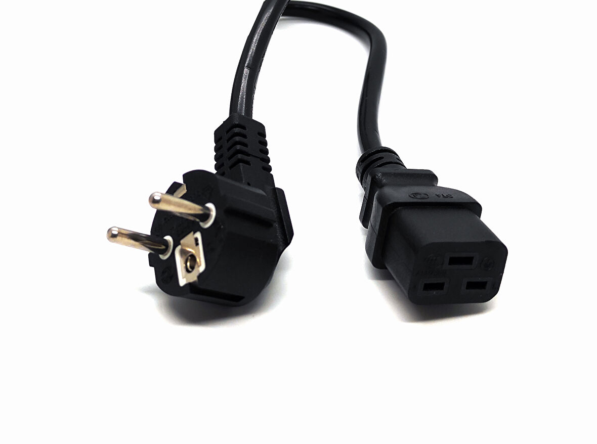 Beek Güç Kablosu, Schuko to C19 1.8 mt H05VV-F 3* 1.5mm2&lt;br&gt;
Beek Power Cable Schuko to c19 1.8m, H05VV-F 3*1.5mm2