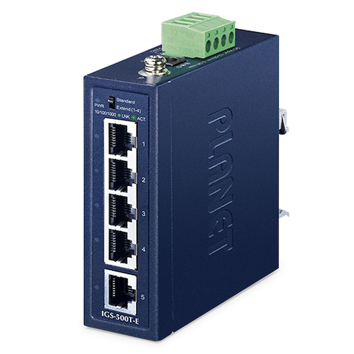 Compact Industrial 5-Port 10/100/1000T Ethernet Switch (-40~75 degrees C)