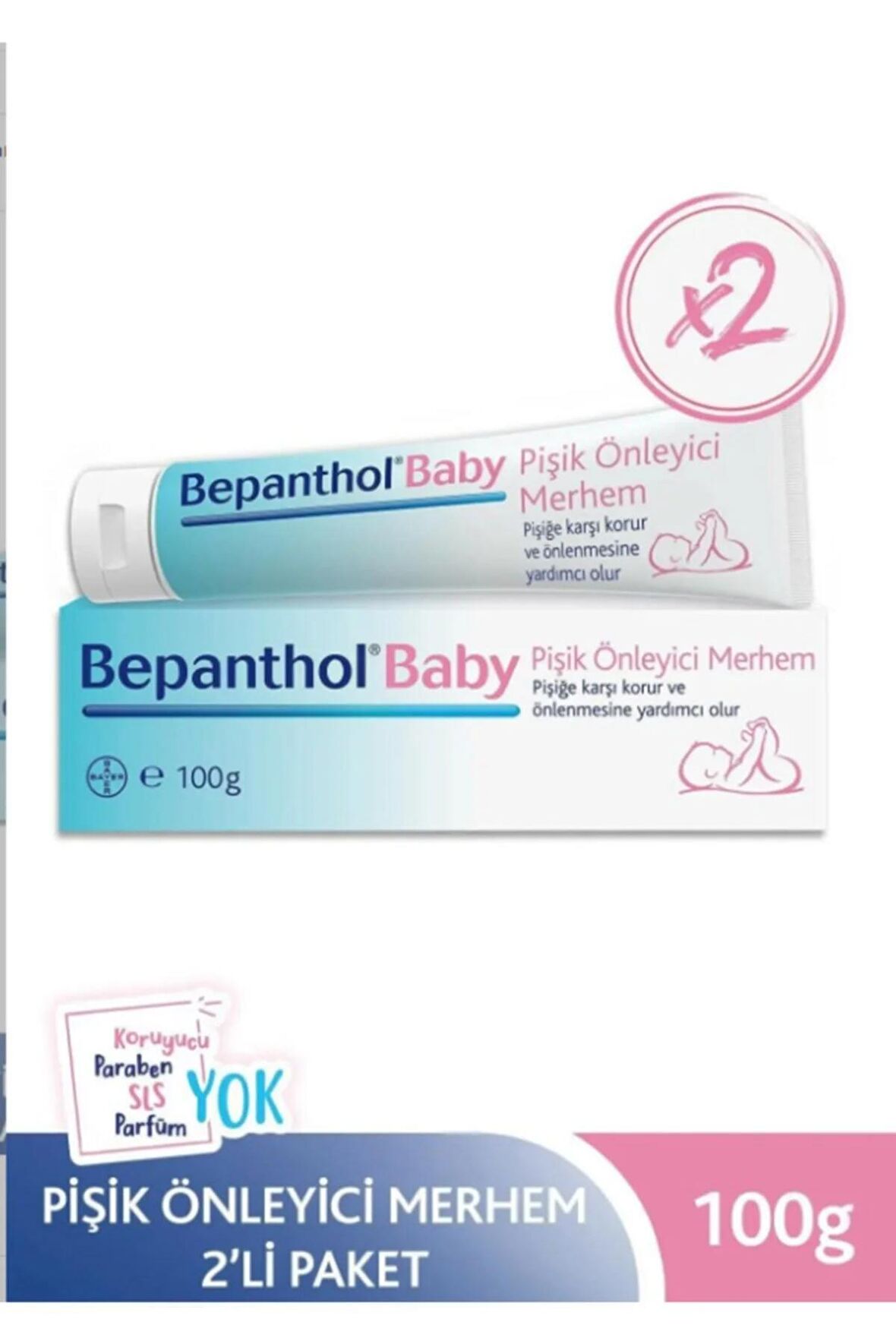 Provitamin B5 Içeren Bebek Pişik Önleyici Merhem 100 gr X 2 Adet