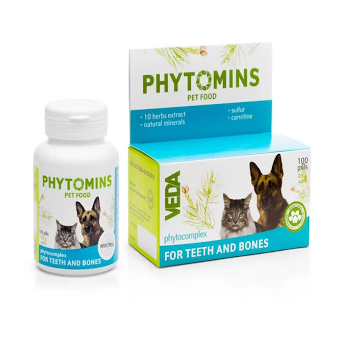 Veda Phytomins For Teeth And Bones Kedi Köpek Tamamlayıcı 100 Kapsül