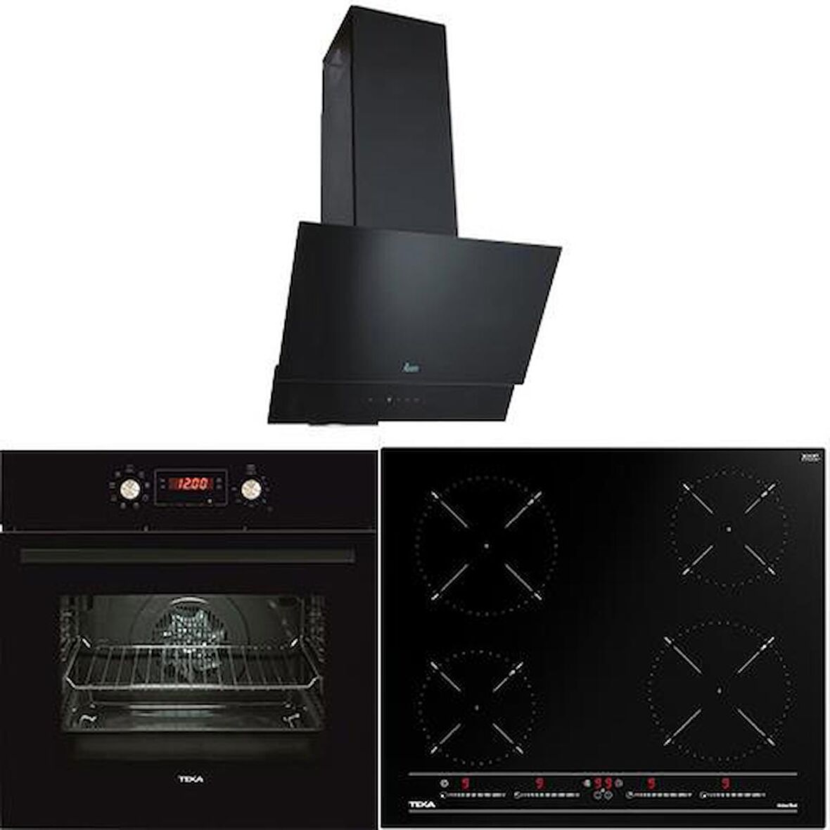 Teka Ankastre Set Siyah(Hak 629 bk Turbo Buhar Destekli-IBC 64010-Atv 60 )
