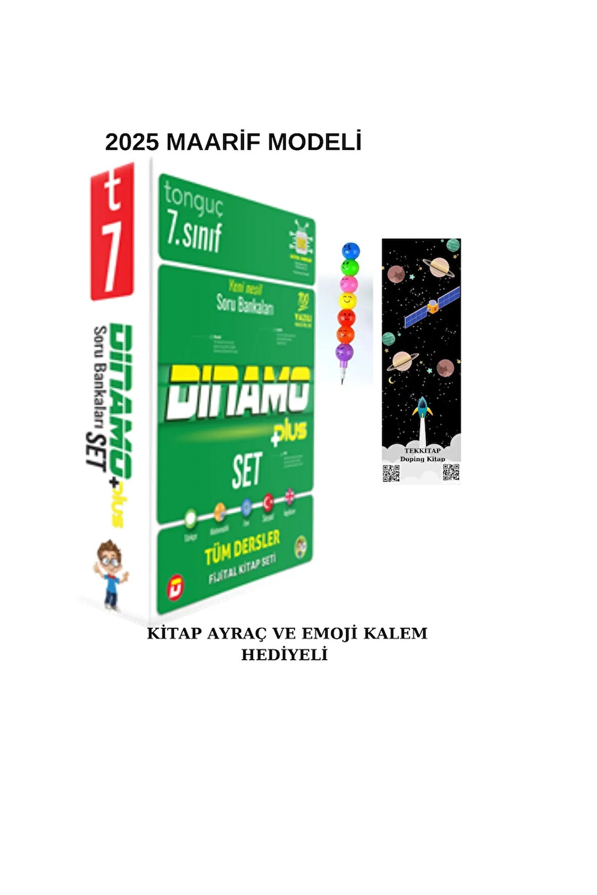 Tonguç 7. Sınıf Dinamo Tüm Dersler Soru Bankası Set  (Emoji Kalem+Ayraç)