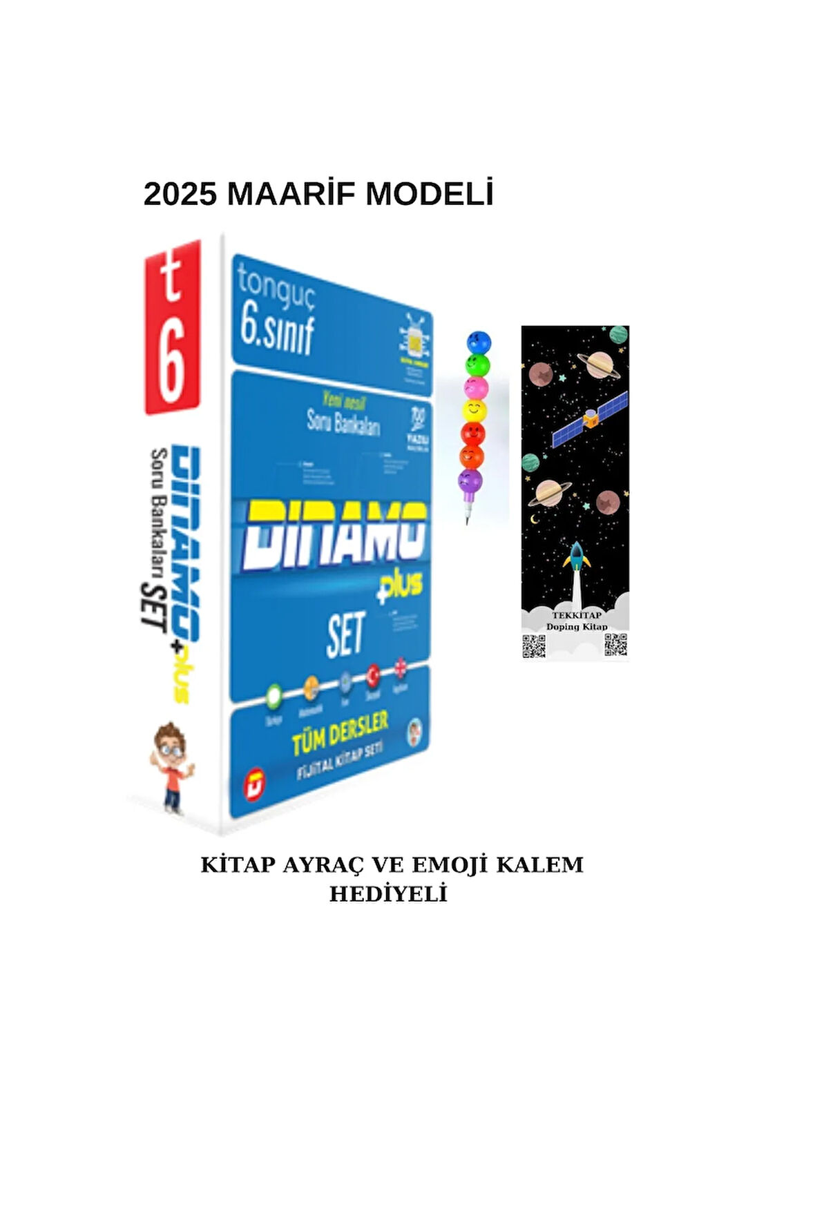 Tonguç 6. Sınıf Dinamo Tüm Dersler Soru Bankası Set  (Emoji Kalem+Ayraç)