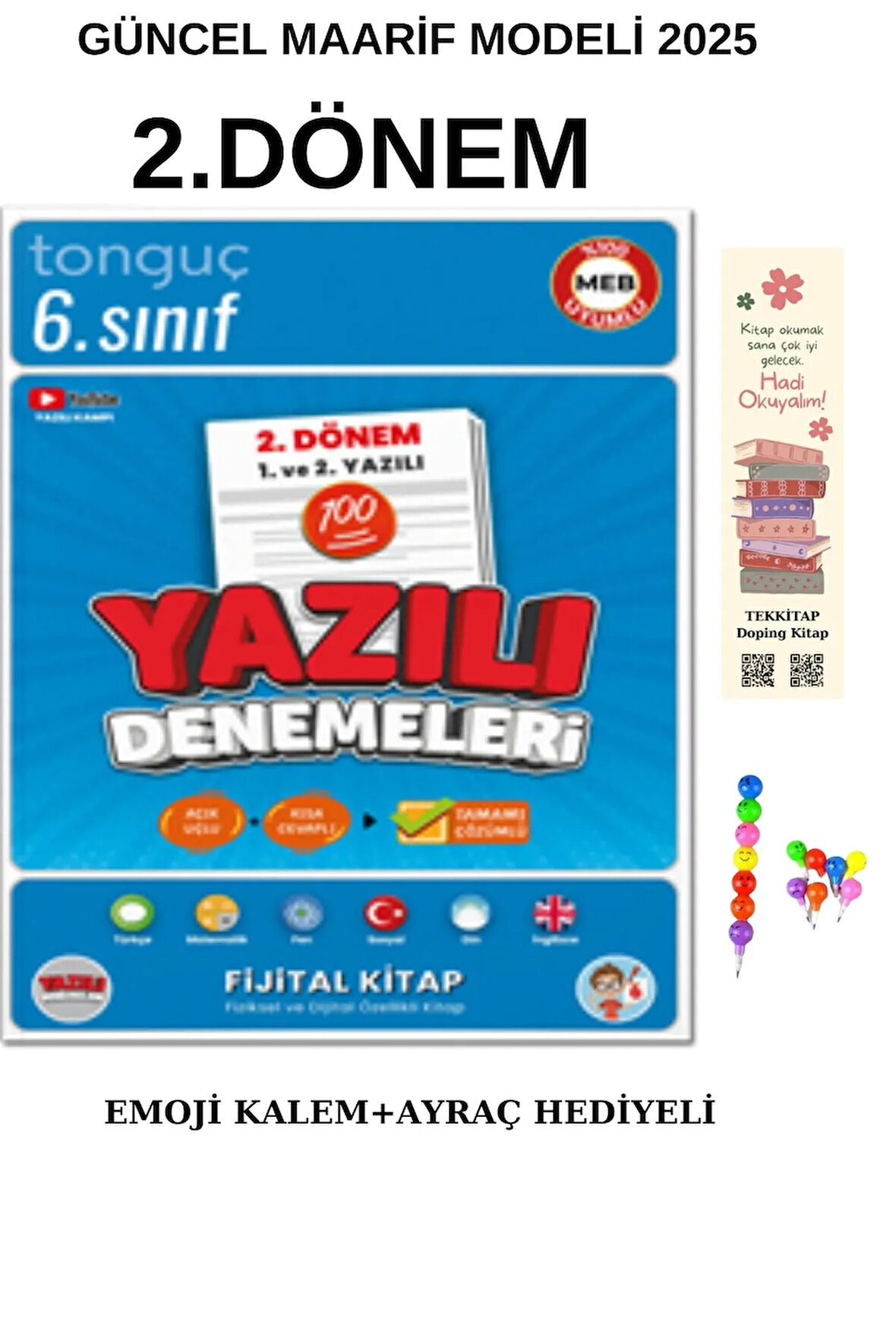 Tonguç 6. Sınıf Yazılı Denemeleri 2. Dönem 1 ve 2. Yazılı 2025 ( EMOJİ KALEM + AYRAÇ) HEDİYELİ 2025