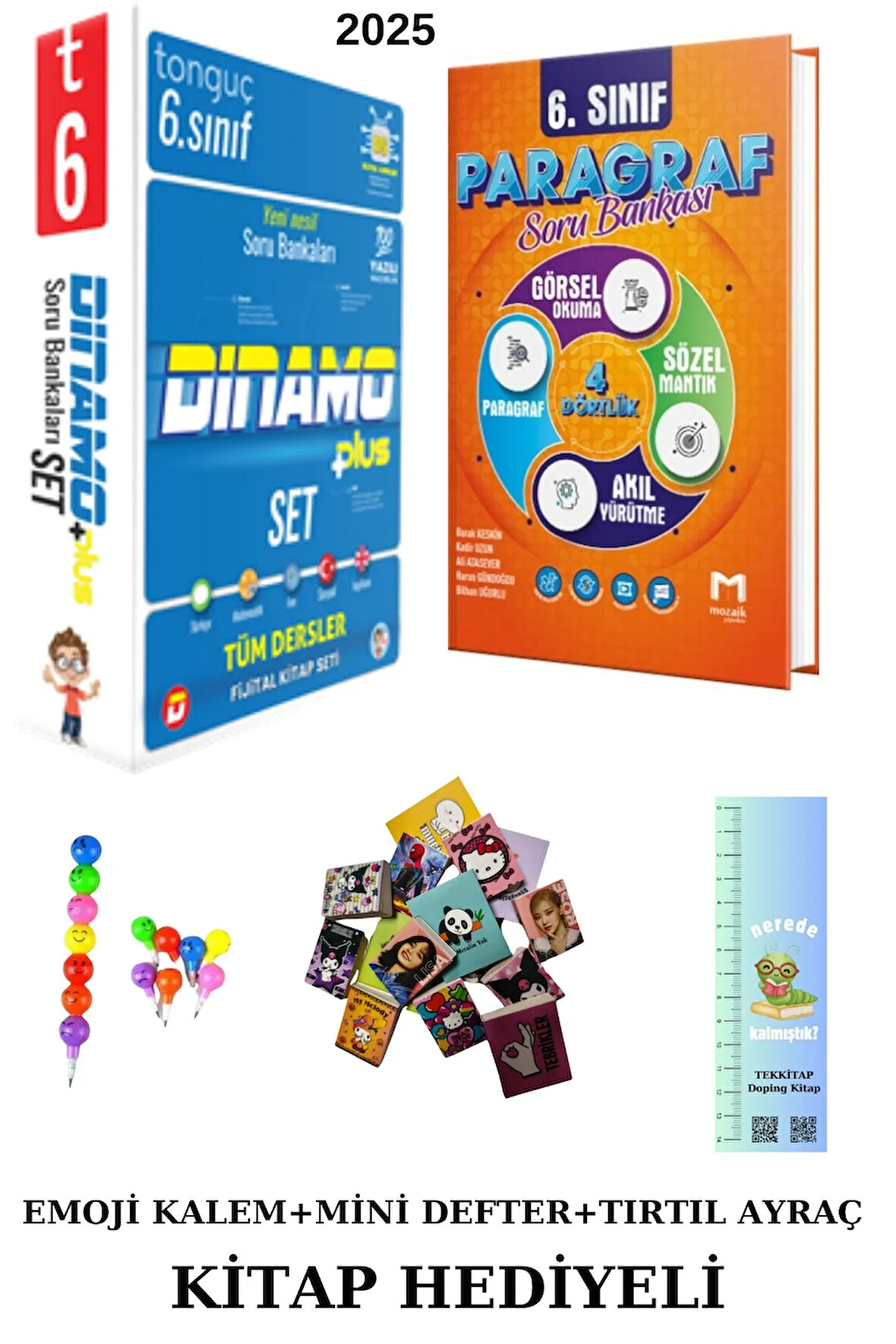 Tonguç 6. Sınıf Dinamo Tüm Dersler SB Set +PARAGRAF (Mozaik +KİTAP+EMOJİ KALEM+MİNİ D+TIRTIL AYRAÇ)