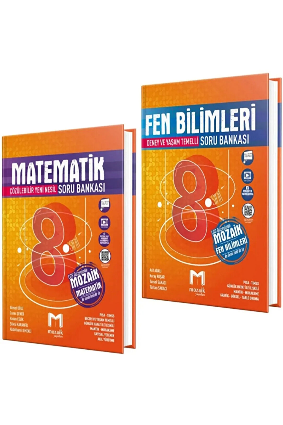 Mozaik LGS 8. Sınıf Matematik ve Fen Bilimleri 2'li Soru Bankası Kitap Seti