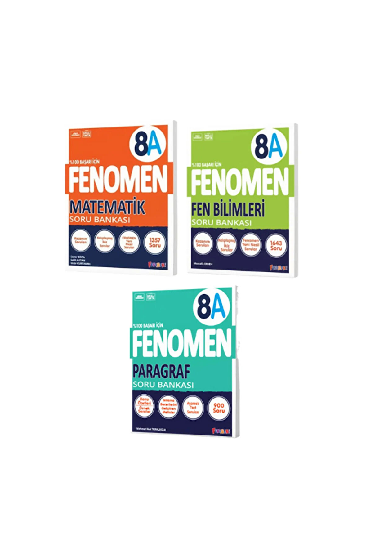 Fenomen 8.Sınıf Matematik A-Fen Bilimleri A ve Paragraf A Soru Bankası 3 Kitap