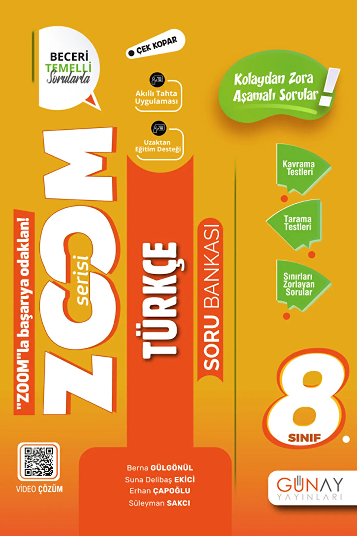 8. Sınıf Zoom Serisi Türkçe Soru Bankası / Berna Gülgönül / Günay Yayınları / 9786258331219