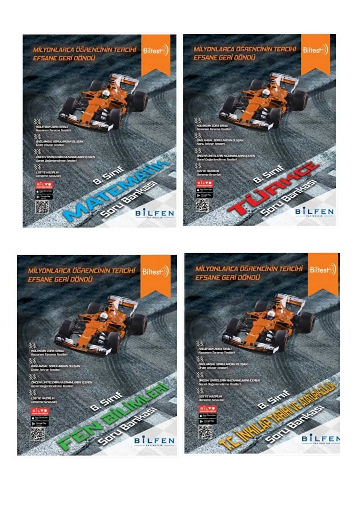 Bilfen Biltest 8. Sınıf M-F-İ-T Soru Bankası (4 KİTAP) 2023-2024