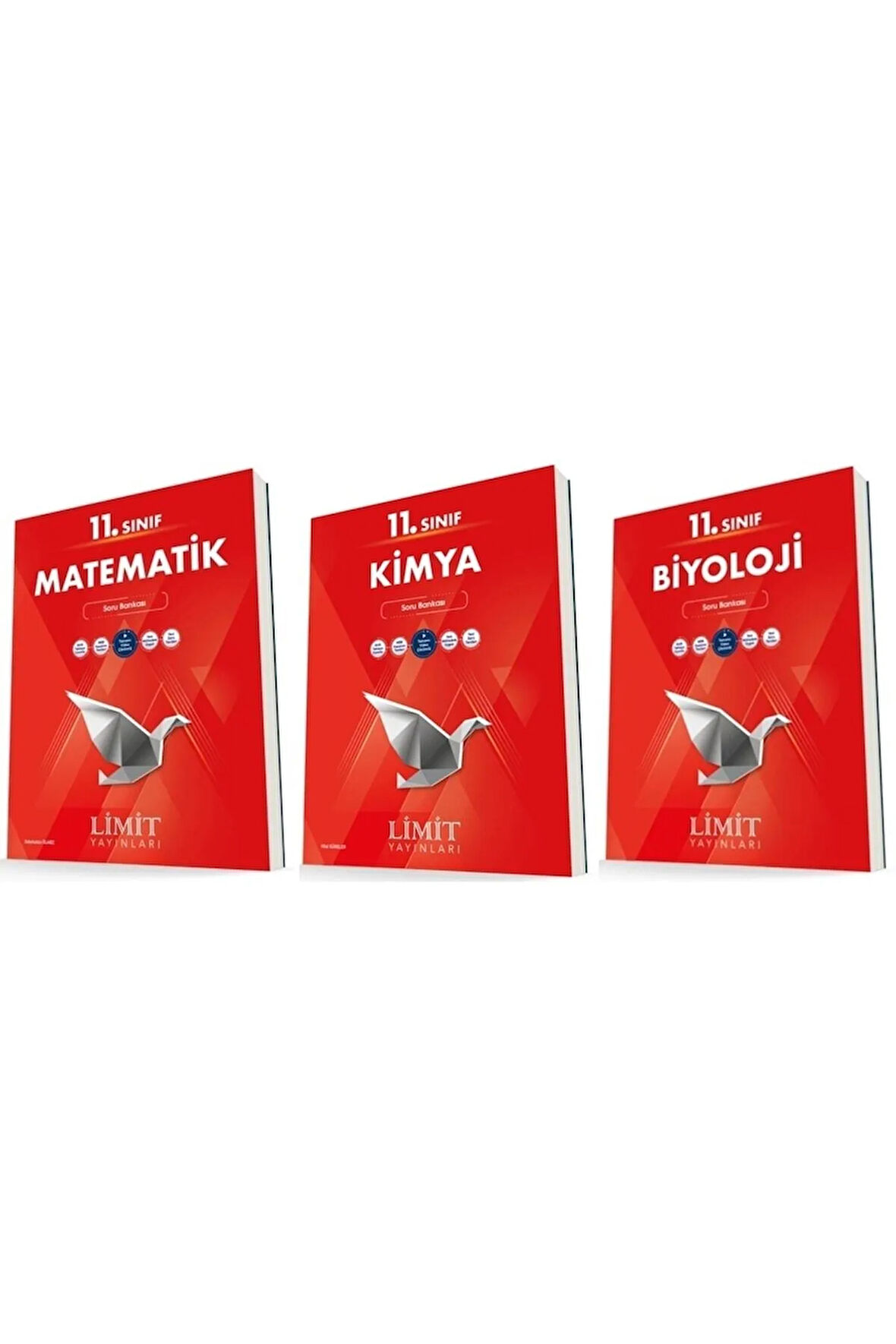 Limit 11. Sınıf Matematik + Kimya + Biyoloji Soru Bankası Seti 3 Kitap 2023