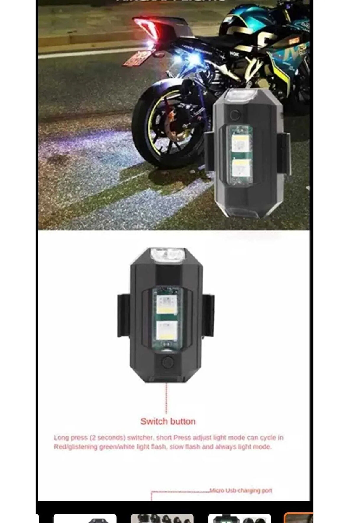 Mini Usb Şarj Edilebilir Motosiklet-kamp Led Işıklı Lamba