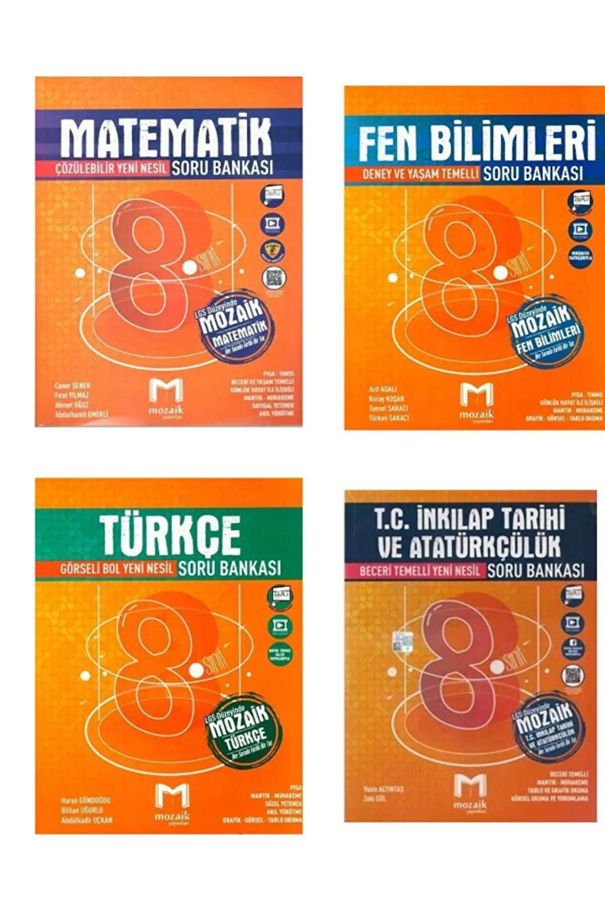 Mozaik 8. Sınıf Soru Bankası Seti (4 Kitap ) - ( Matematik -fen -türkçe -inkilap)