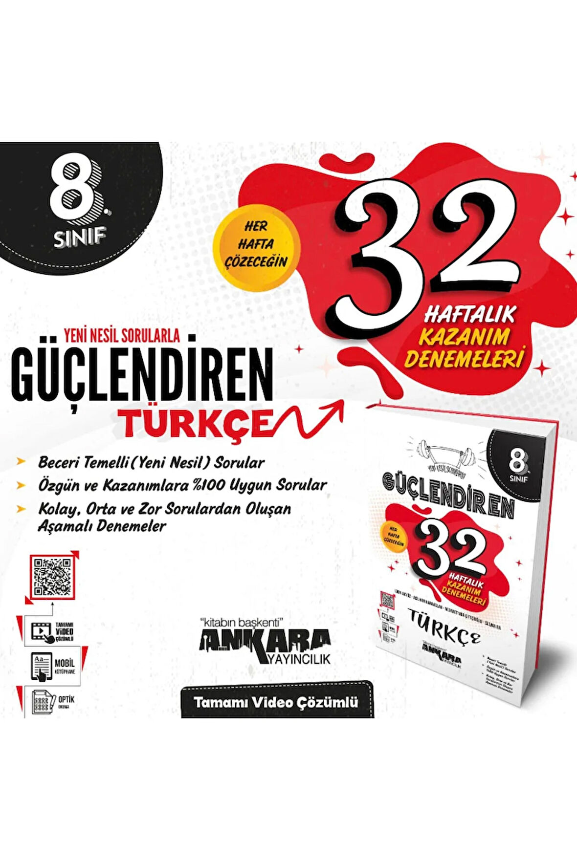 8. Sınıf Güçlendiren Türkçe 32 Haftalık Kazanım Denemesi (yeni Baskı)