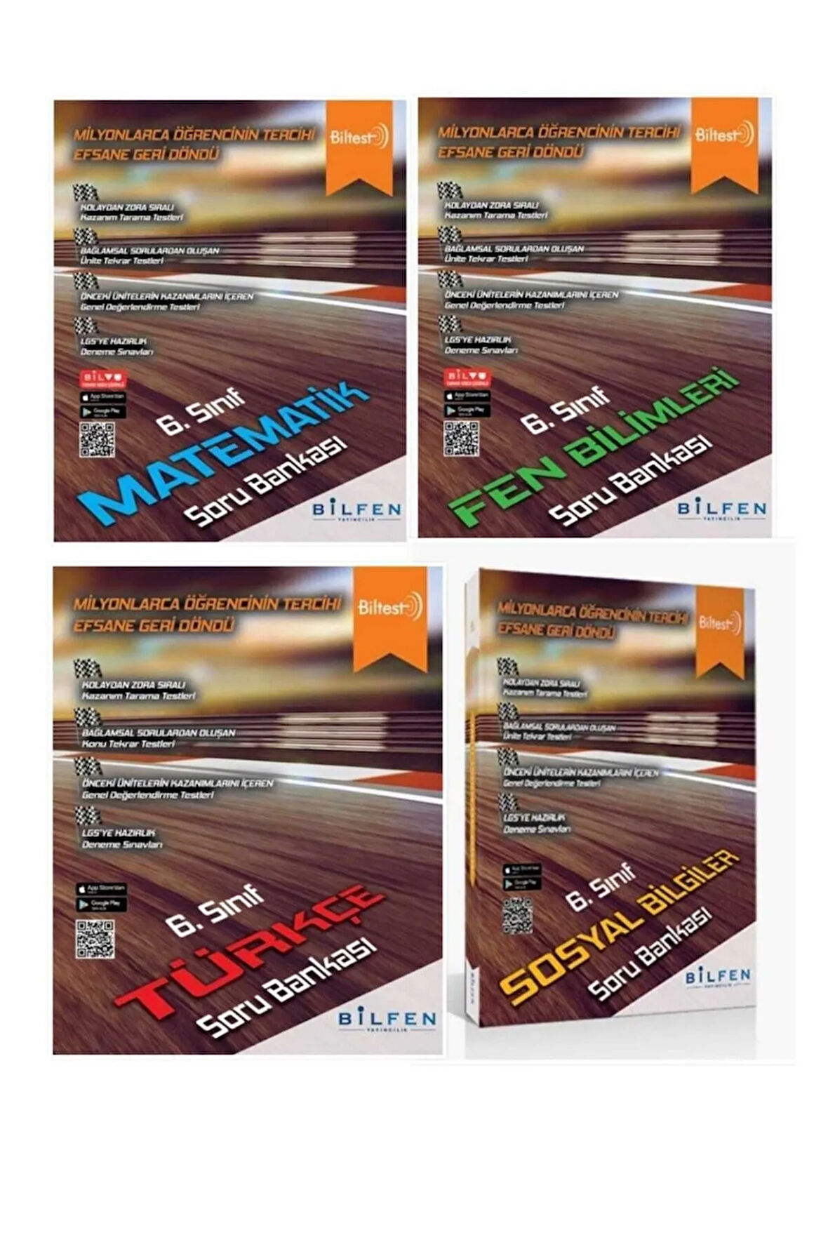Bilfen Bilimleri 6. Sınıf Mat-fen Bilimleri-türkçe-sosyal Bil. Biltest Soru Bankası (4 KİTAP) -