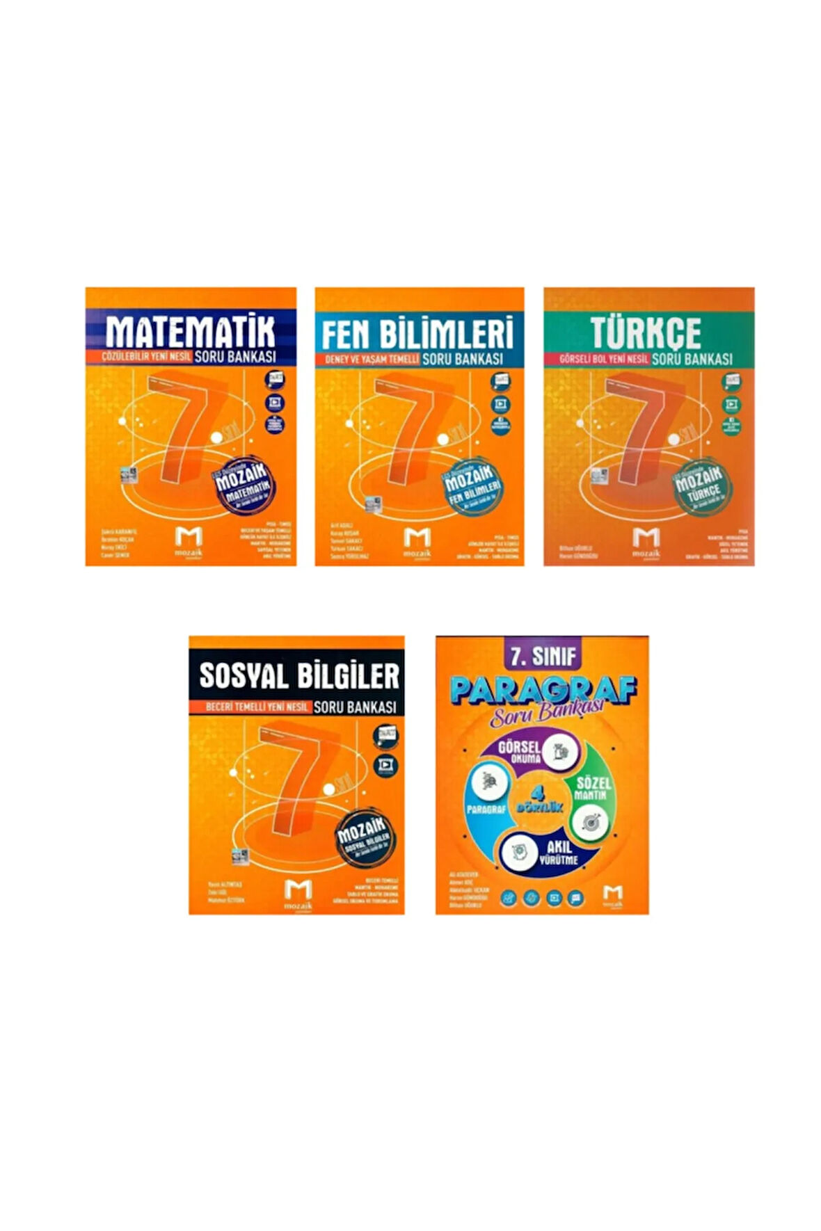 Mozaik 7.sınıf Matematik+fen+türkçe+sosyal+paragraf Soru Seti
