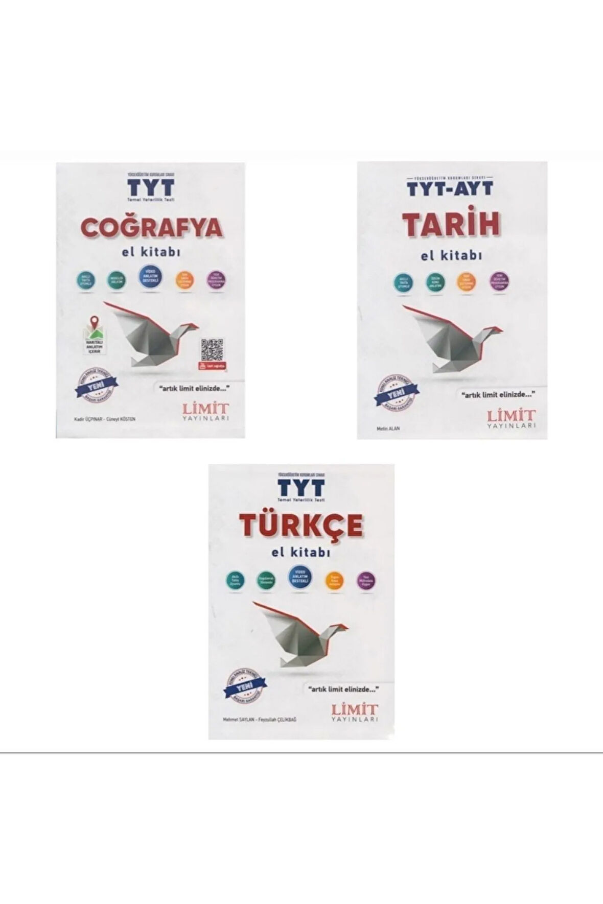 Limit 2023-2024 Yeni Basım El Kitap Seti Türkçe Tarih Coğrafya 3 Kitap Tyt Hazırlık