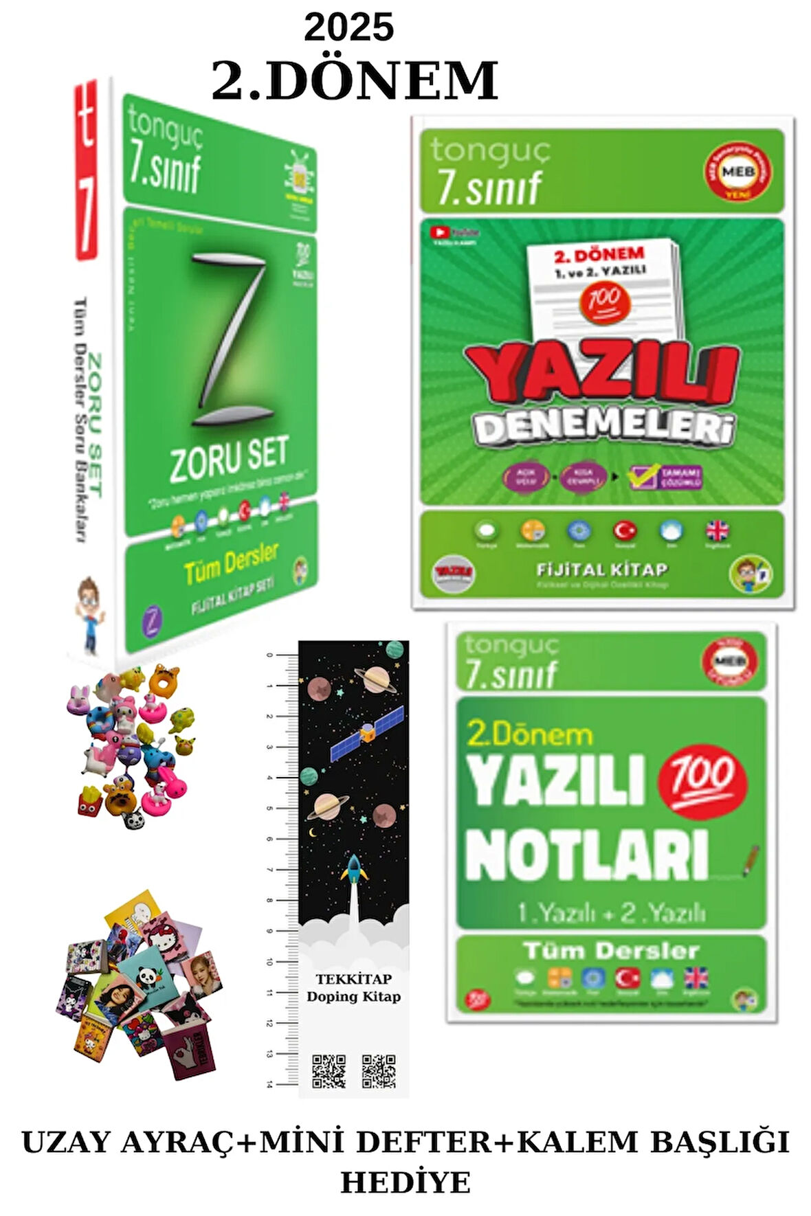 Tonguç 7. Sınıf Zoru TD. - Yazılı Notları-Yazılı Denemeleri 2. DÖNEM (3KİTAP) (UZAY+MİNİ+K.BAŞLIĞI)