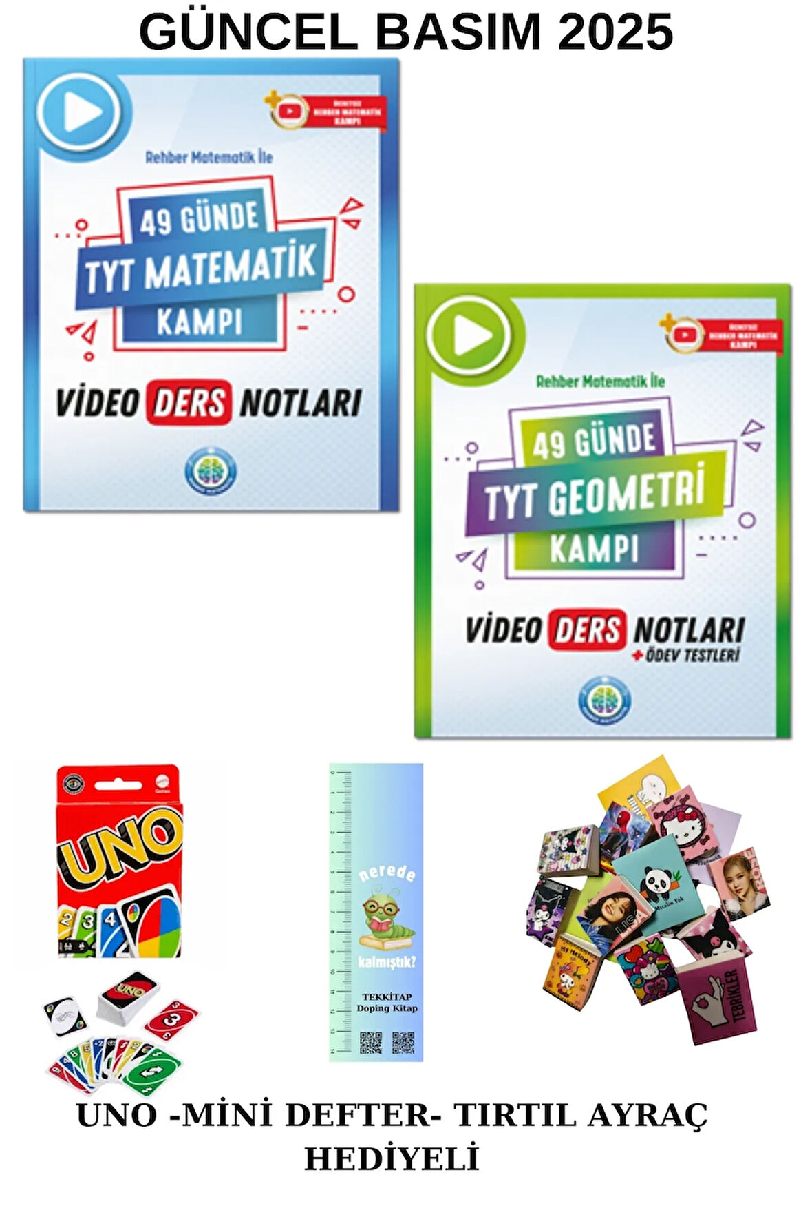 Rehber Matematik 49 Günde TYT Matematik-KAMP MATEMATİK-GEOMETRİ 2 KİTAP (UNO-MİNİ DEFTER-TIRTIL AYRÇ