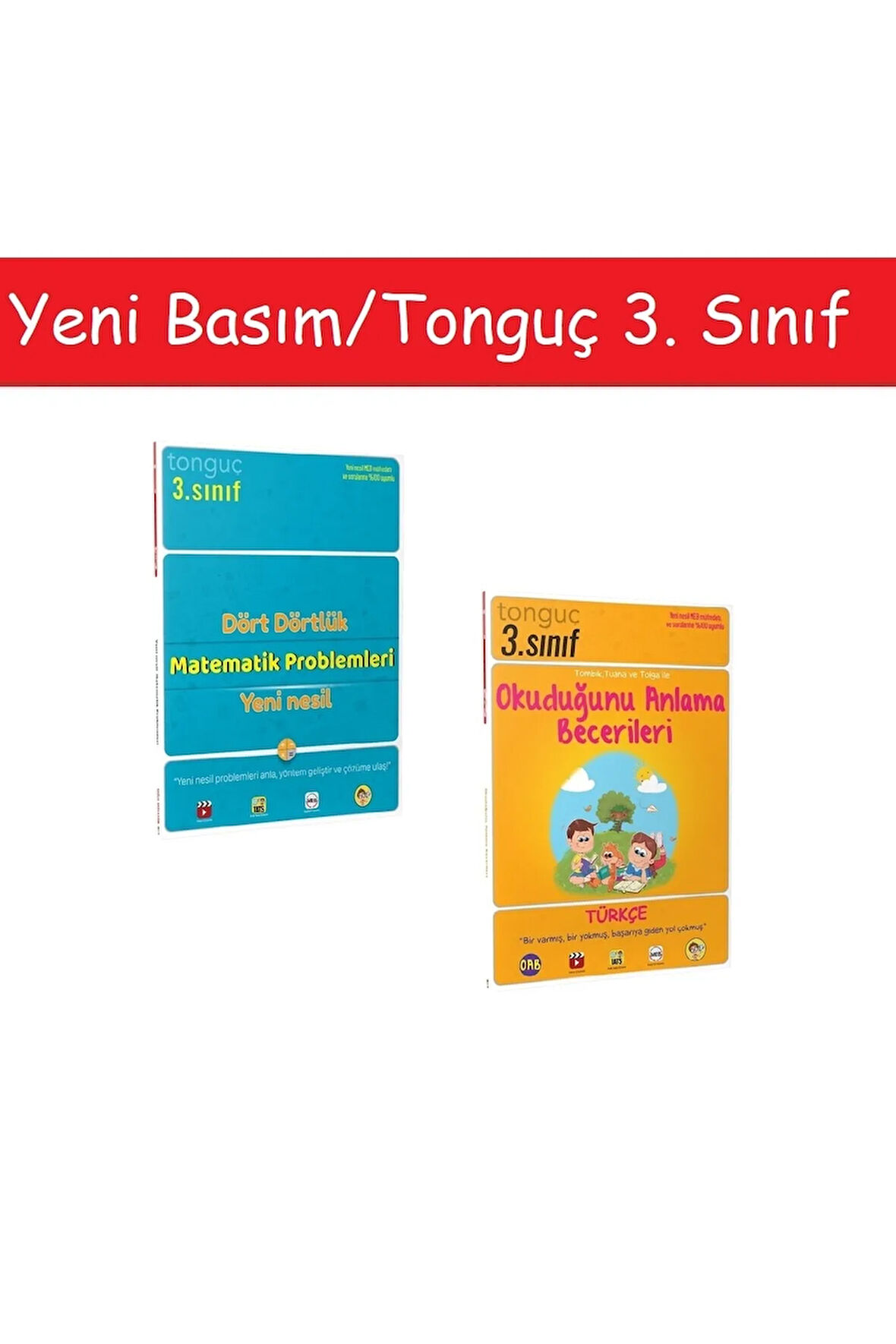 Tonguç 3. Sınıf Dört Dörtlük Matematik & 3. Sınıf Türkçe Okuduğunu Anlama Becerileri